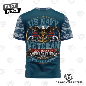 Cleveland Browns US Navy Veteran 250 Years American Freedom Camo Patriotic 3D T-Shirt