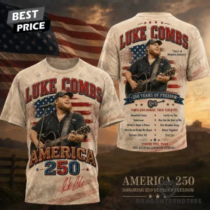 Luke Combs America 250 Years of Freedom Patriotic Country Music Vintage All Over Print 3D T-Shirt