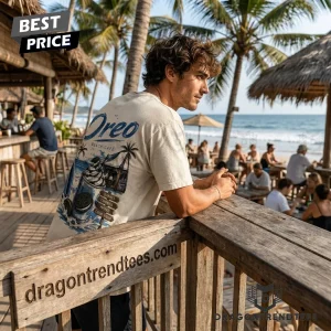 Vintage Oreo Beach Cafe Summer Vibes Graphic T-Shirt
