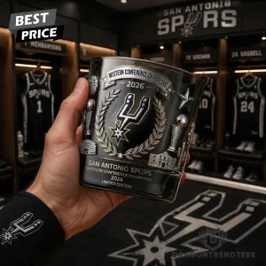 San Antonio Spurs 2026 Western Conference Champions Limited Edition Commemorative Whiskey Glass