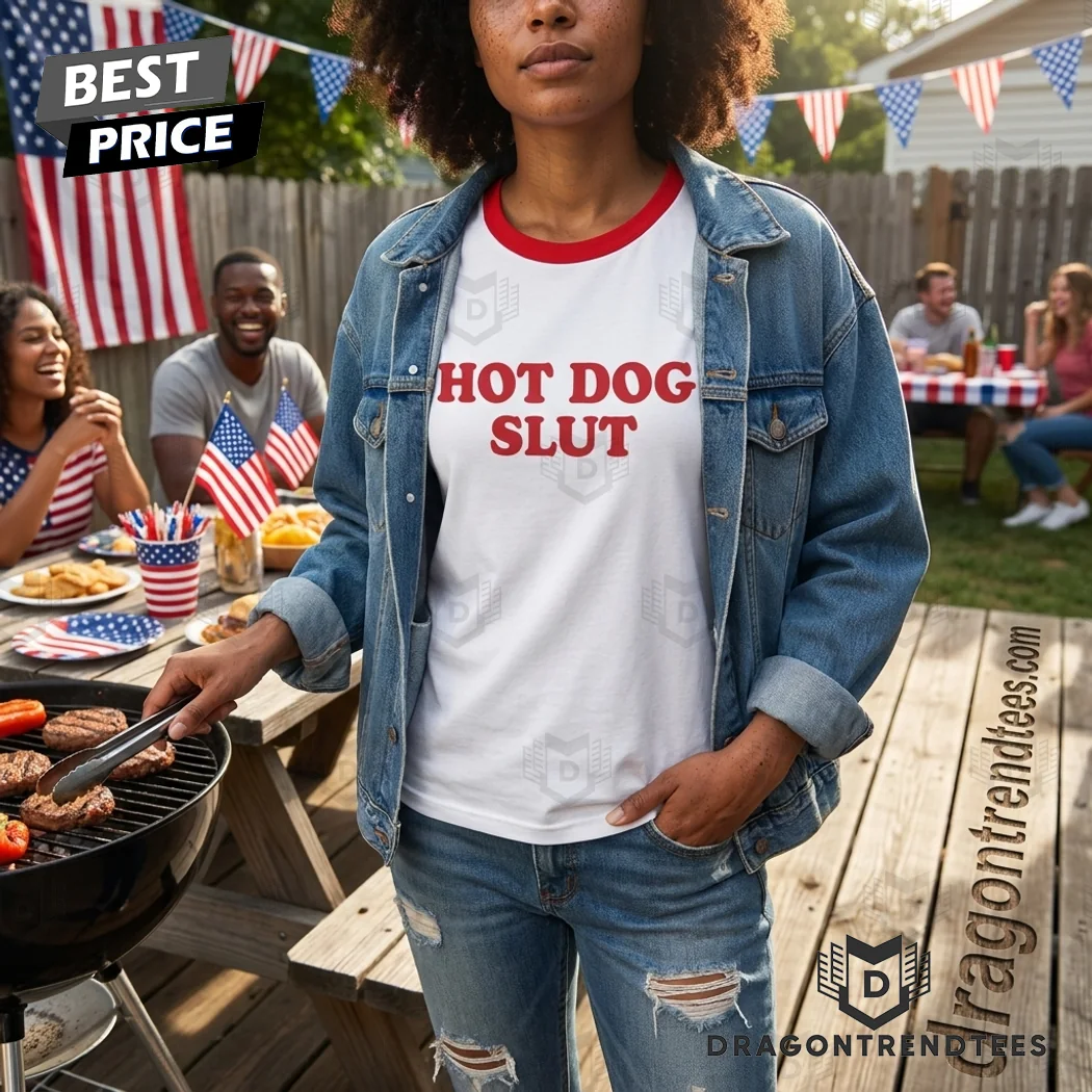 Americana Hot Dog Slut Funny 4th of July Patriotic BBQ Retro Ringer T-Shirt Americana Hot Dog Slut Funny 4th of July Patriotic BBQ Retro Ringer T-Shirt