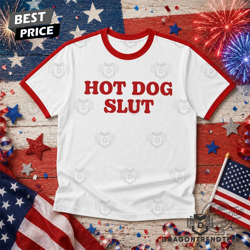 Americana Hot Dog Slut Funny 4th of July Patriotic BBQ Retro Ringer T-Shirt Americana Hot Dog Slut Funny 4th of July Patriotic BBQ Retro Ringer T-Shirt