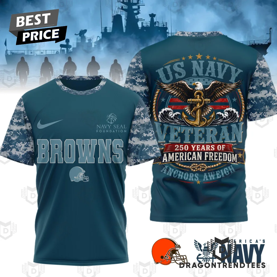 Cleveland Browns US Navy Veteran 250 Years American Freedom Camo Patriotic 3D T-Shirt Cleveland Browns US Navy Veteran 250 Years American Freedom Camo Patriotic 3D T-Shirt
