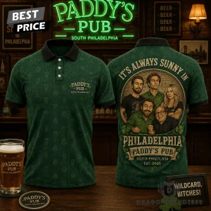 It's Always Sunny in Philadelphia Paddy's Pub Cast Graphic Irish Green Premium 3D All-Over Print Polo Shirt