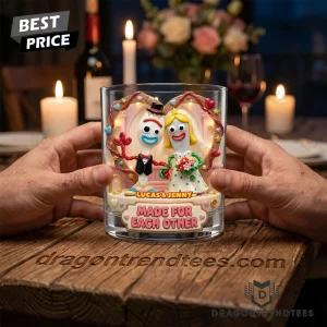 Personalized Forever Together Couple Wedding Anniversary Light-Up 3D Diorama Whiskey Glass
