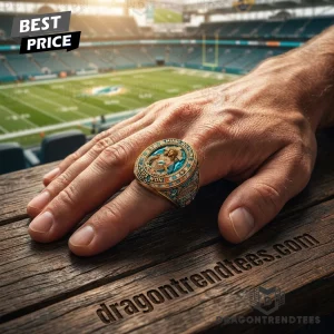 Miami Dolphins Jesus Won 17-0 Fins Up Commemorative Gold Plated Championship Ring