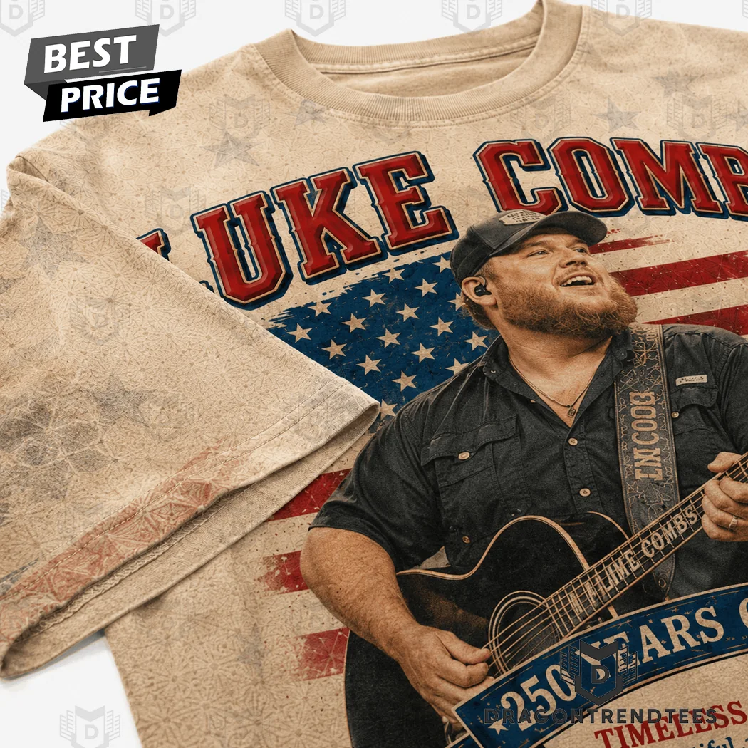 Luke Combs America 250 Years of Freedom Patriotic Country Music Vintage All Over Print 3D T-Shirt Luke Combs America 250 Years of Freedom Patriotic Country Music Vintage All Over Print 3D T-Shirt