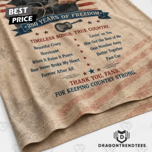 Luke Combs America 250 Years of Freedom Patriotic Country Music Vintage All Over Print 3D T-Shirt
