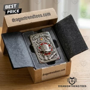 Firefighter Fire Rescue 3D Embossed Maltese Cross First Responder Antique Silver Windproof Pocket Lighter