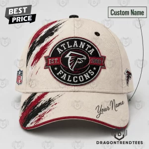 Atlanta Falcons Est 1966 Personalized Name Vintage Cream NFL Football Fan Baseball Cap