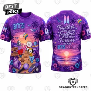 BTS Yet To Come Together Forever Purple Sunset Summer 3D T-Shirt