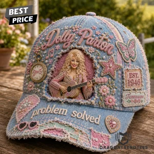 Dolly Parton Tennessee Country Music Legend 3D Embroidered Pearl Beaded Distressed Vintage Denim Baseball Cap