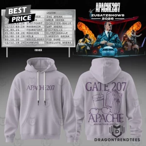 Apache 207 Arena Tour 2025 2026 Gate 207 Lavender Heavyweight Graphic Hoodie