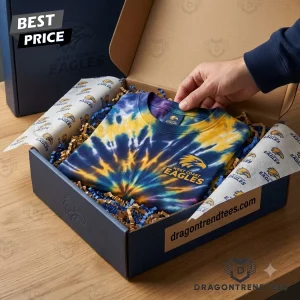 West Coast Eagles AFL Tie-Dye Blue & Gold Faithful T-Shirt