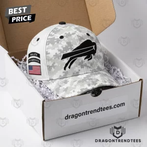 Buffalo Bills NFL Salute to Service White Digital Camo USA Flag Baseball Cap