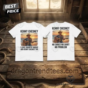 Kenny Chesney I Love Country Music Vintage Beach Sunset Premium 3D Graphic T-Shirt