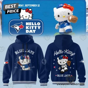 Toronto Blue Jays Hello Kitty Day 2026 Limited Edition Navy Blue Graphic Pullover Hoodie