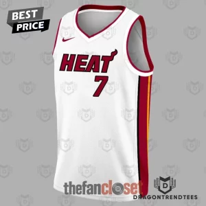 Giannis Antetokounmpo Miami Heat White Number 7 Custom Basketball Jersey