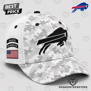 Buffalo Bills NFL Salute to Service White Digital Camo USA Flag Baseball Cap