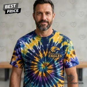 West Coast Eagles AFL Tie-Dye Blue & Gold Faithful T-Shirt