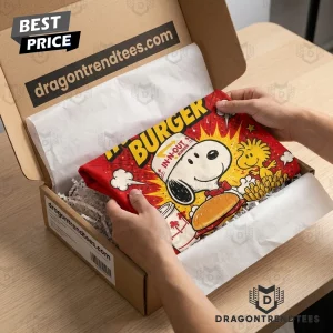 Peanuts Snoopy x In-N-Out Burger Retro Red Cartoon Woodstock 3D All Over Print Graphic T-Shirt