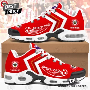 Brentford FC Personalized Custom Name Red White Football Fan Gift Air Cushion Running Shoes