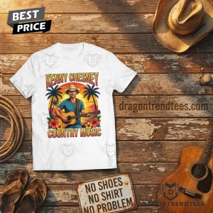 Kenny Chesney I Love Country Music Vintage Beach Sunset Premium 3D Graphic T-Shirt
