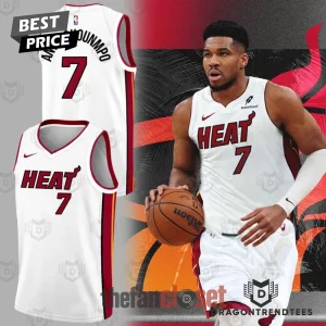 Giannis Antetokounmpo Miami Heat White Number 7 Custom Basketball Jersey