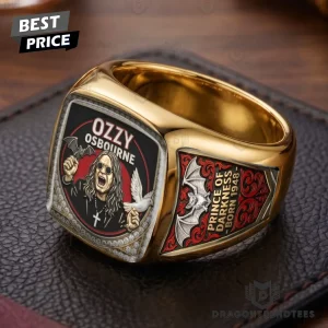 Ozzy Osbourne Prince of Darkness Commemorative 3D Engraved Gold Plated Championship Ring