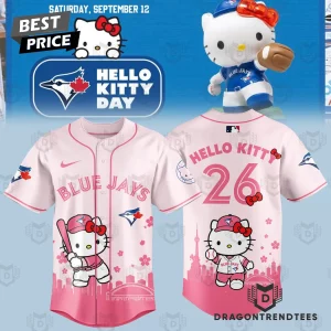 Toronto Blue Jays Hello Kitty Day 2026 Limited Edition Pink Cherry Blossom Baseball Jersey