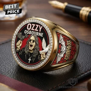 Ozzy Osbourne Prince of Darkness Commemorative 3D Engraved Gold Plated Championship Ring