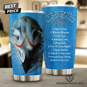 Eagles Their Greatest Hits 50th Anniversary Classic Rock Eagle Skull Stainless Steel Tumbler Cup