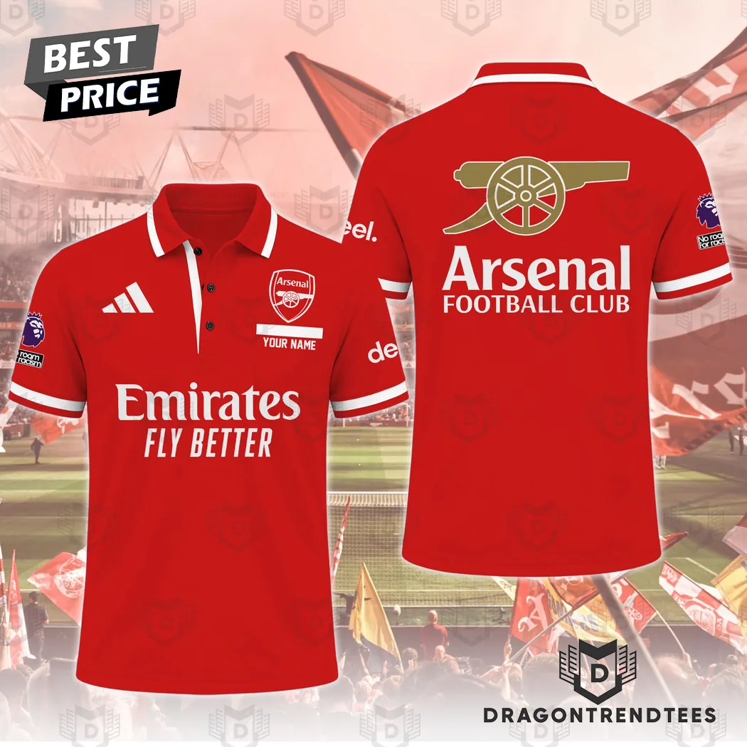 Arsenal FC Personalized Red Custom Name Fan Sportswear Polo Shirt Arsenal FC Personalized Red Custom Name Fan Sportswear Polo Shirt