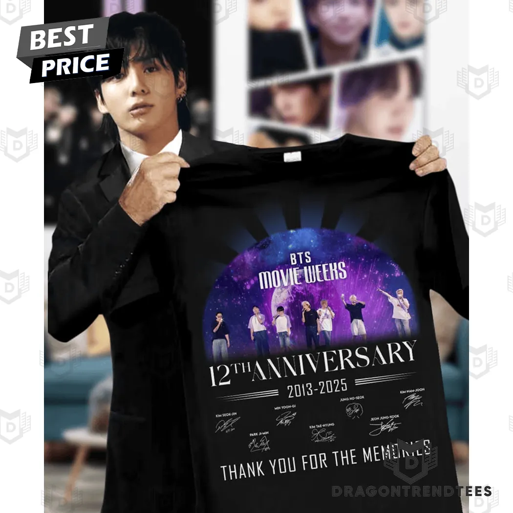 BTS 12th Anniversary 2013 2025 Thank You For The Memories Signatures Unisex T-Shirt BTS 12th Anniversary 2013 2025 Thank You For The Memories Signatures Unisex T-Shirt