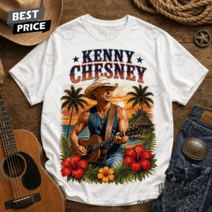 Kenny Chesney I Love Country Music Vintage Beach Sunset Premium 3D Graphic T-Shirt