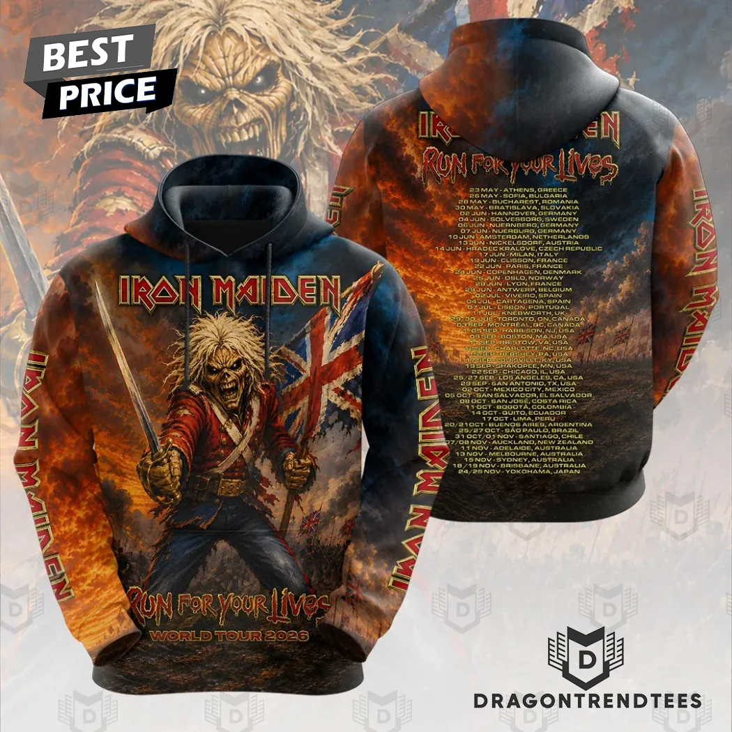 Iron Maiden Run For Your Lives World Tour 2026 Eddie Trooper 3D All Over Print T-Shirt Iron Maiden Run For Your Lives World Tour 2026 Eddie Trooper 3D All Over Print T-Shirt