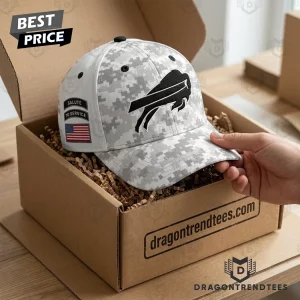Buffalo Bills NFL Salute to Service White Digital Camo USA Flag Baseball Cap