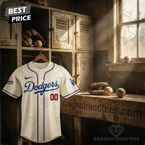 Los Angeles Dodgers One City One Goal October Starts Now Cream Skyline Graphic Baseball Jersey