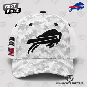 Buffalo Bills NFL Salute to Service White Digital Camo USA Flag Baseball Cap