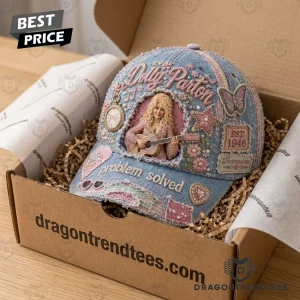 Dolly Parton Tennessee Country Music Legend 3D Embroidered Pearl Beaded Distressed Vintage Denim Baseball Cap