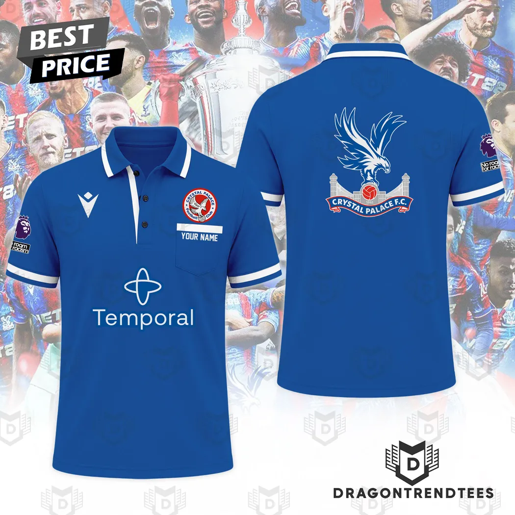 Personalized Crystal Palace FC Blue Football Fan Polo Shirt Personalized Crystal Palace FC Blue Football Fan Polo Shirt