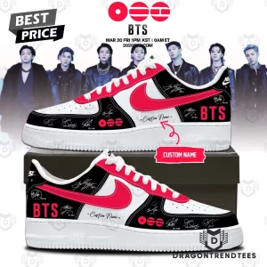 BTS K-Pop Army Personalized Signatures Premium Printed Air Force 1