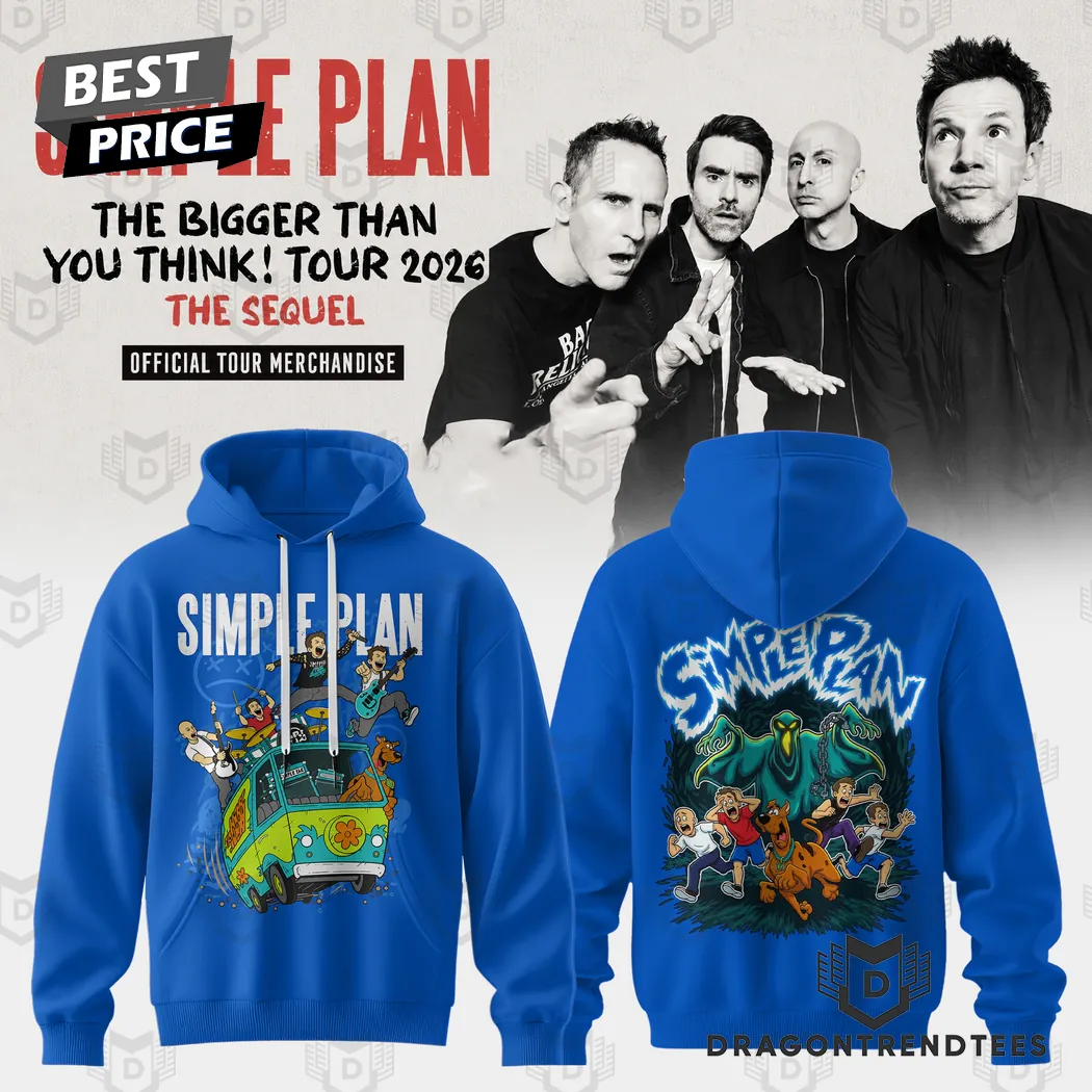 Simple Plan Scooby Doo The Bigger Than You Think Tour 2026 Blue Concert Hoodie Simple Plan Scooby Doo The Bigger Than You Think Tour 2026 Blue Concert Hoodie
