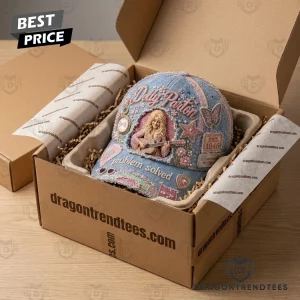 Dolly Parton Tennessee Country Music Legend 3D Embroidered Pearl Beaded Distressed Vintage Denim Baseball Cap