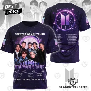 BTS World Tour Forever We Are Young Commemorative Purple Galaxy 3D T-Shirt