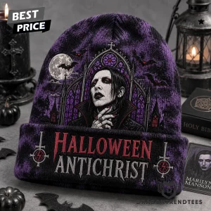 Marilyn Manson The Beautiful People Spooky Gothic Halloween Rock Metal Knit Beanie Hat