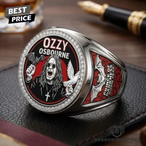 Ozzy Osbourne Prince of Darkness Commemorative 3D Engraved Gold Plated Championship Ring