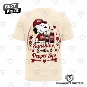 Dr Pepper Snoopy Good Morning Sunshine Smiles Vintage Cream Retro Cartoon Graphic T-Shirt