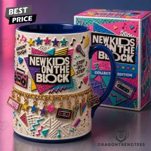 New Kids on the Block NKOTB Retro 80s Collector’s Edition 3D Embossed Ceramic Coffee Mug