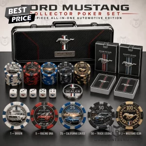 Ford Mustang Collector Edition Premium 500-Piece Luxury Automotive Poker Chip Set
